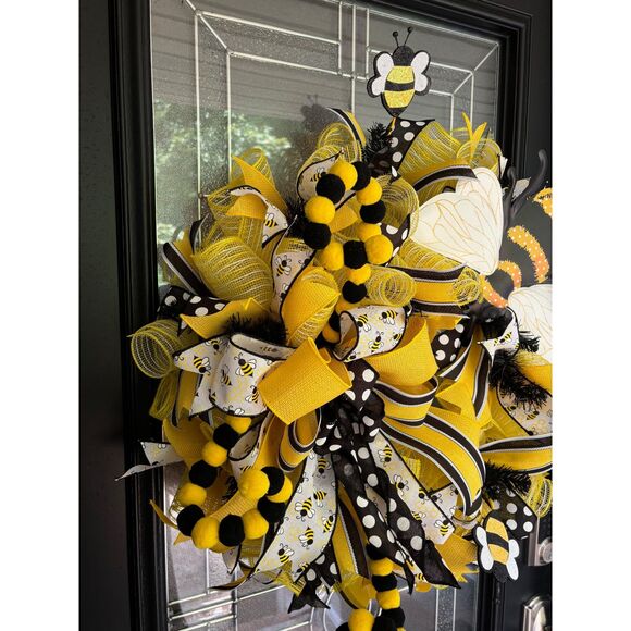 Bee Wreath For Front Door - Picture 6 of 7